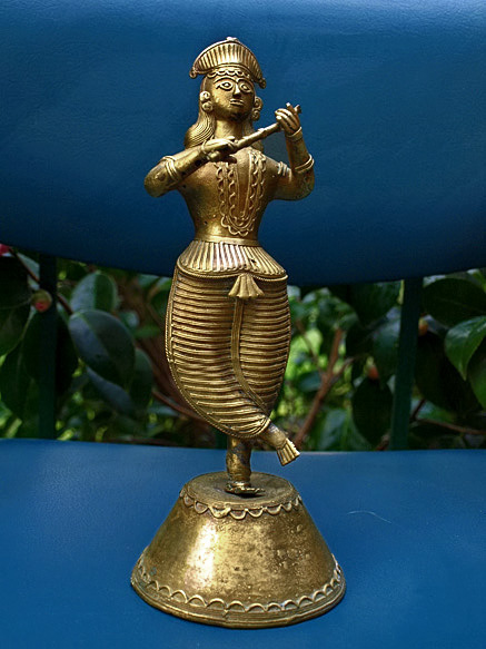 Dhokra-Nepal Brass figurine statue of dancing Krishna