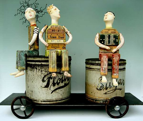 Laura-Balombini----3 mixed media figurines