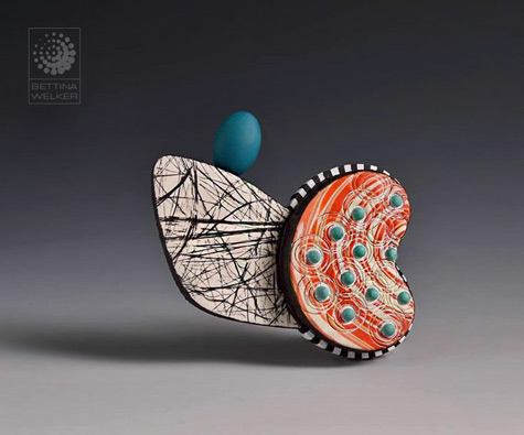 Polymer Clay Abstract-Brooch---by-Bettina-Welker 