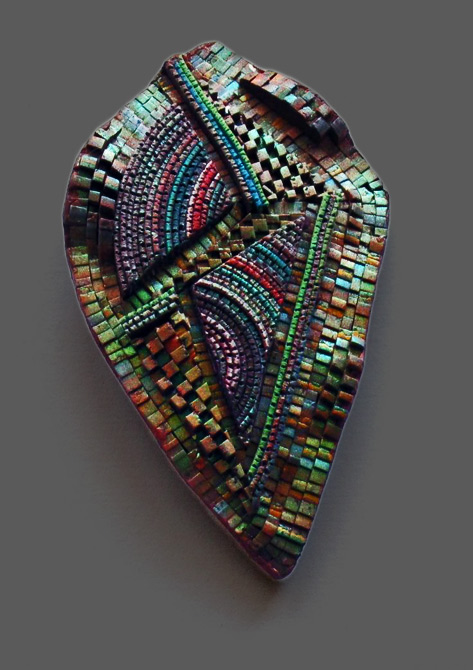Ann-Dillon-polychrome-brooch Ann Dillon polymer clay abstract brooch