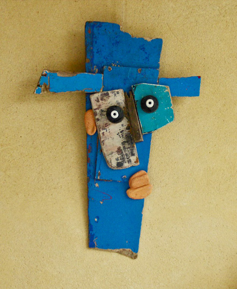 Christian Pinault---mixed media wall mask