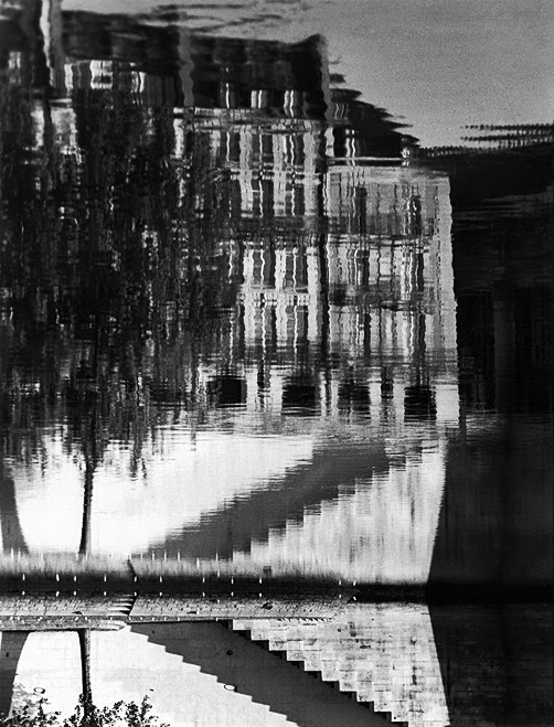 Frances P. Ryan-building reflected in water