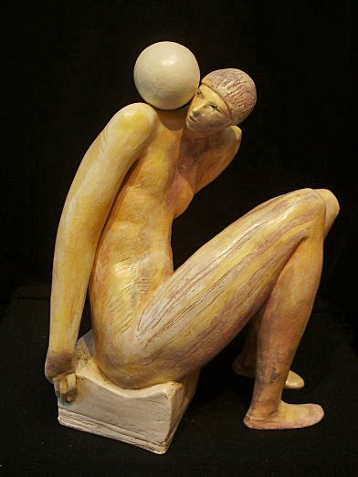 Jongleur-en-Jeune-55cm Sculpture of a juggler