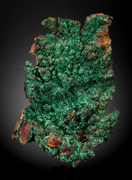 Malachite-on-Native-Copper.-Cole-Shaft,-1300-Level,-Bisbee,-Warren-District,-Mule-Mts,-Cochise-Co.,-Arizona,-USA