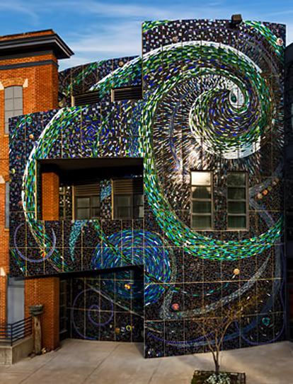 Mosaic Wall-2014-lrgAurora-Borealis--on-AVAM's-exterior,-designed-by-Mari-Gardner-with-youth-from-the-William-Donald-Schaefer-House.-Photos--Dan-Meyers