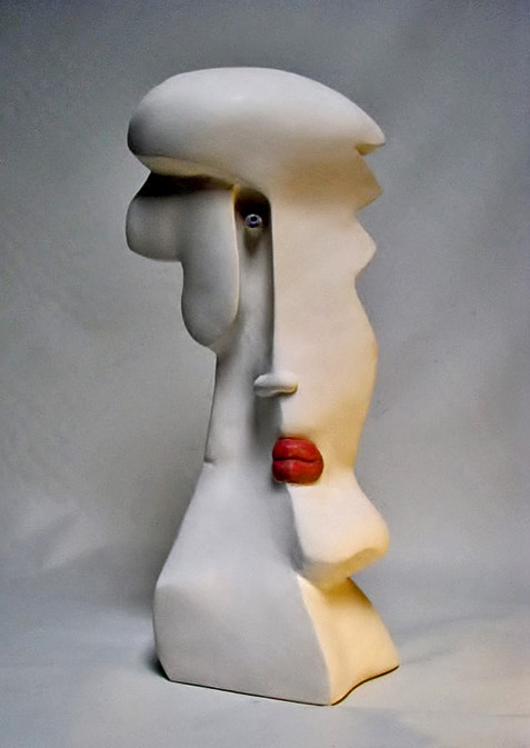 Regardez-ceramic abstract bust by Sally Hook
