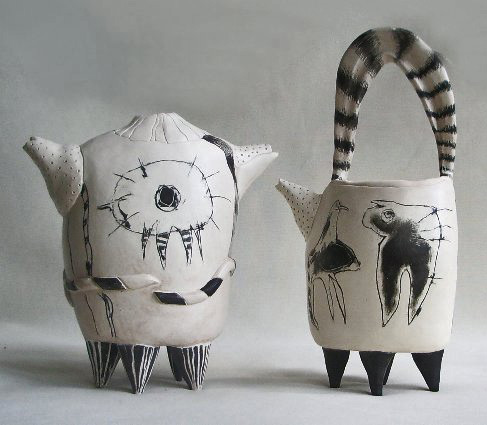 illusionists - ceramic teapots by Sally Hook