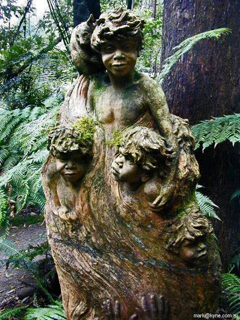 William Ricketts bush sculpture of Aboriginal children