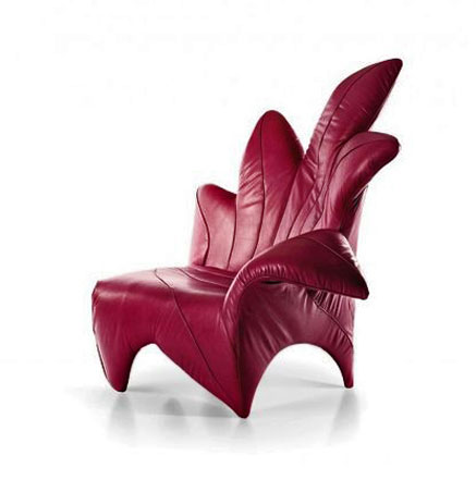 Italian Acero-Rosso-Armchair-2---SICIS - pink/crimson modernist furniture