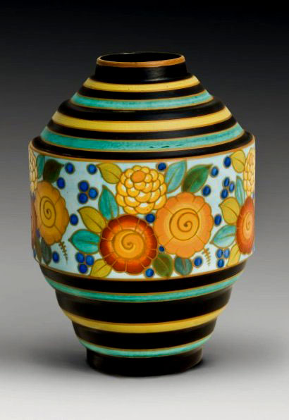 CATTEAU-Charles-(1880-1966),-Kéramis-vase-earthenware-and-enamel