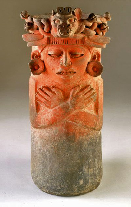 Mesoamerican,-Zapotec-Mexico-(Monte-Albán)-Urn-with-Human-Figure,-300-B.C.---A.D - Copy