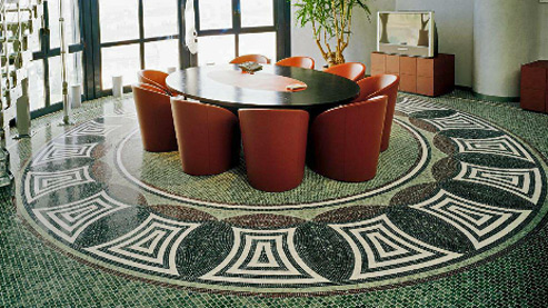 SICIS---The One Marble circular mosaic patterned floor