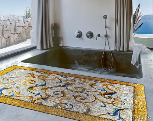 SICIS---The Rug Teoderico Original mosaic execution inspired by a Byzantine carpet of the VI Century