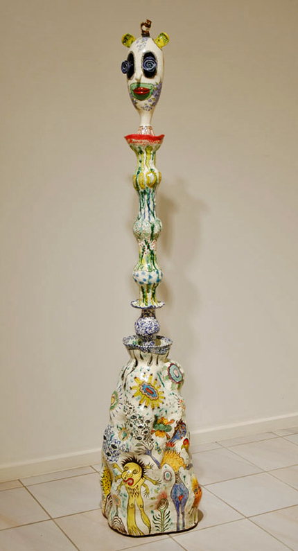 Strange-trees-from-a-new-forest---Jenny Orchard - ceramic totem art