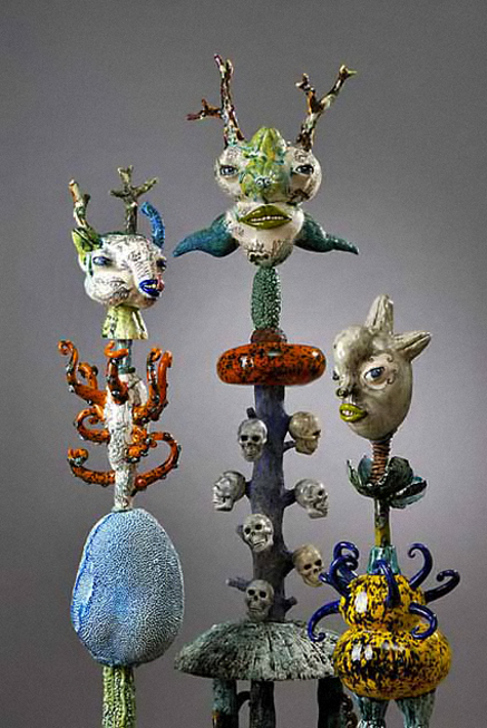 Jenny Orchid sculptured totems