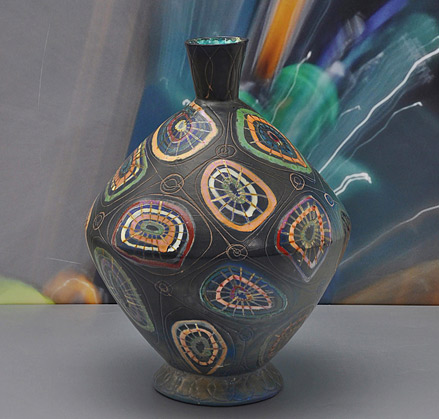 Riccardo-Gatti,-Vase-with-abstract-decorations,-End-of-1960s