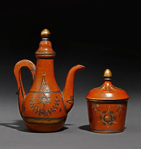 gilt-decorated-Tophane-pottery-coffee-pot-and-covered-bowl,-Turkey,-19th-Century---Sotheby's