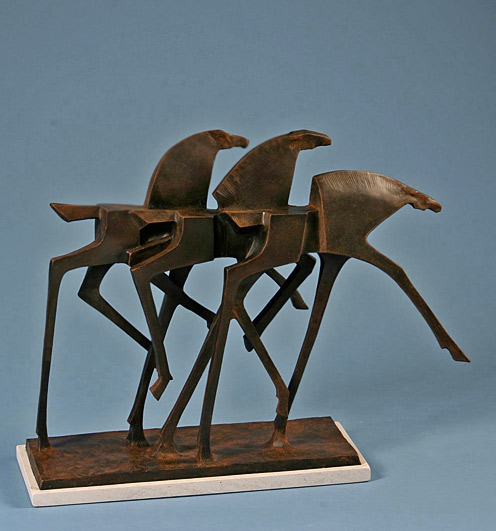Cut Loose_bronze horses sculpture - Wayne Selge-EISENHAUER-GALLERY