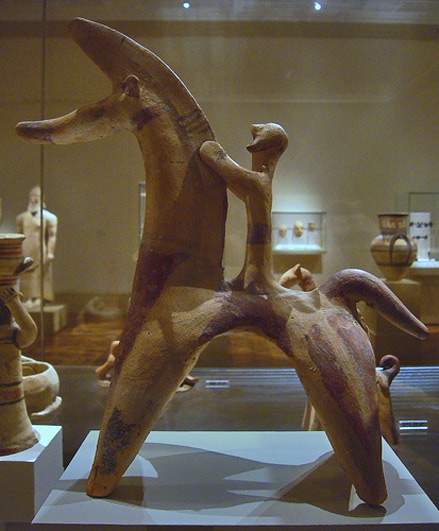 Cypriot-horse-and-rider sculpture Met