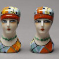 Art Deco ceramic flapper Salt Pepper-shakers