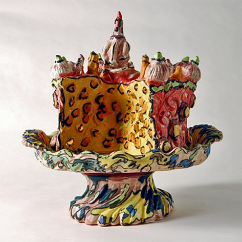 Labbrigitte--colorful ceramic birthday cake