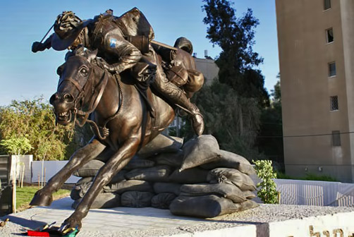 Peter-Corlett-sculpture at The Australian Soldier Park, Israel