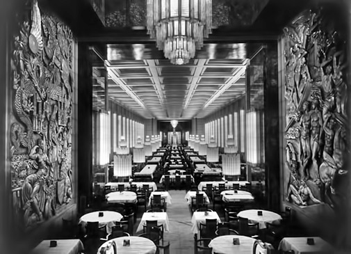 SS-Normandie art deco dining room that seated 700