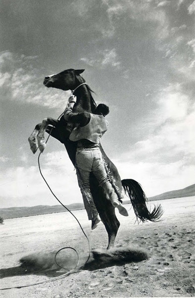 Ernst Haas - Leaping Horse, Misfits - on the movie set of Misfits