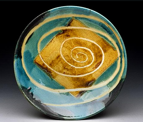 Chris-Baskin abstract plate, swirl pattern