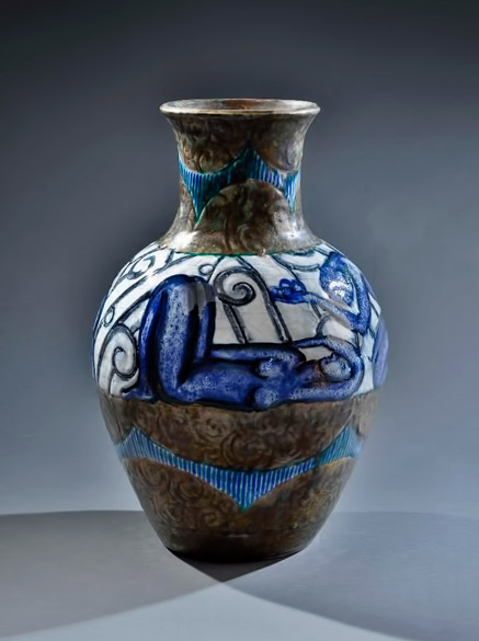 Edouard-Cazaux---Rare-Earthenware-Vase-Circa-1930
