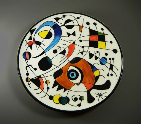 Joan-Miró inspired-abstract ceramic plate