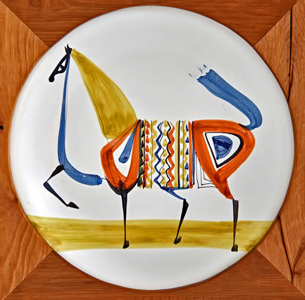 Plate-by-Roger-Capron with horse motif