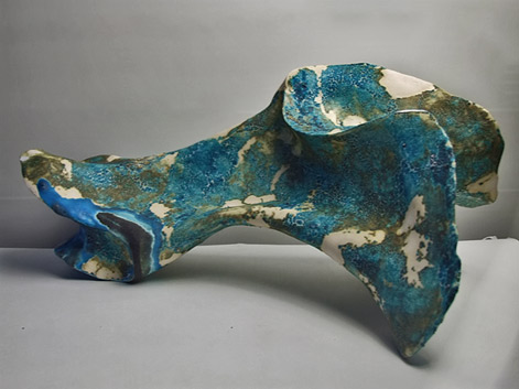 Aigua-Blava,-2006,-Slip-cast-earthen-ware-from-hand-built-model-17``-9``x-7`
