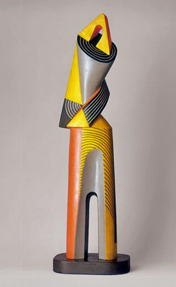 Alexander-Archipenko,-'Architectural-Figure,'-1939-1954,-painted-terra-cotta