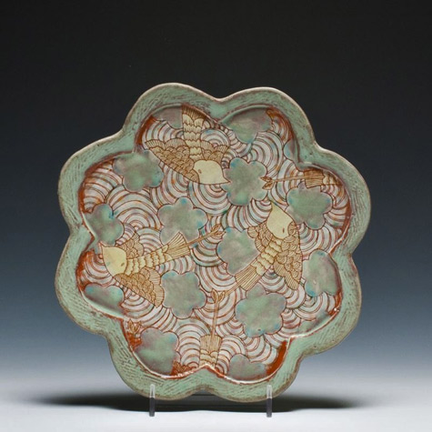 Shoko-Teruyama-Flower-Plate with eight sides