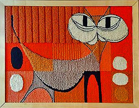 Hinz-Hooked-Wall-Rug cat modernist style