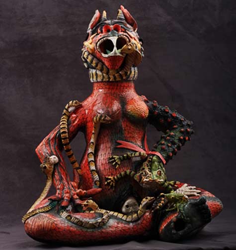 Ardmore-Ceramic-Art,-The-Aids-Monster,-2011,-Sculpture-by-Sfiso-Mvelase-(Sculptor)-and-Wiseman-Ndlovu-(Painter),