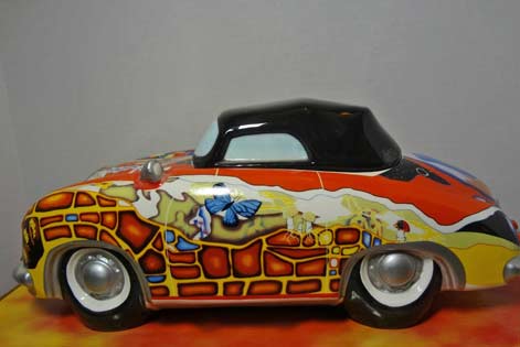 Psychedelic-1960's-Hippie-Porsche-Musical-Cookie-Jar-Mercedes-For-SaleVandor-2000