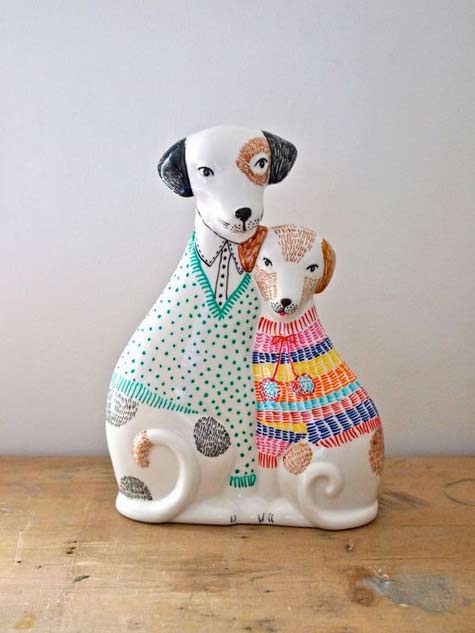 Jess Quinn cat couple figurine