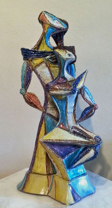 Marcello-Fantoni--Gossiping-Ladies-Cubist ceramic figurine 1966