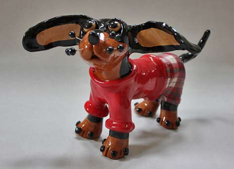 Pickles-the-Pup-Ceramic-Dog-Sculpture by Suzanne Noll