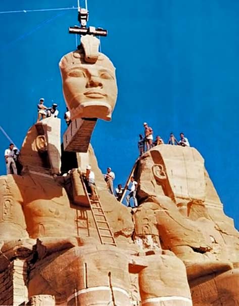 The-relocation-of-a-Abu-Simbel-temples-in-Nubia,-Egypt,-between-1964-and-1968