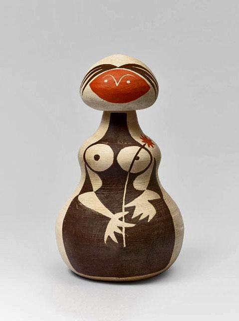 Valentine-and-Andrée-Schlegel-Vilar;-Glazed-Ceramic-Bottle,-1960