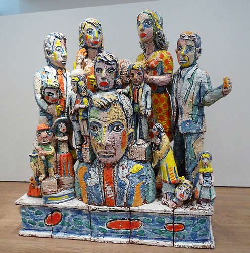 Viola-Frey ceramic sculpture of a mixed collection of people