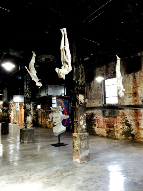 WV-Installation+View-3+hanging+butoh+women+figures-L-Bob+Clyatt+Sculpture