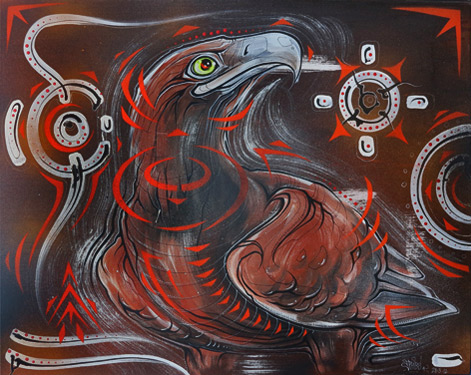 phibs-2012 - Bunjil -Eagle Spirit - Aerosol, Acrylic & Ink on Canvas 