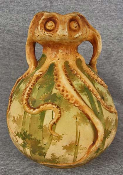 Amphora-rare-octopus-vase in Art Nouveau styling