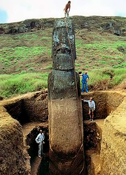 Revealing the whole size of an Easter-Island-stone-statue