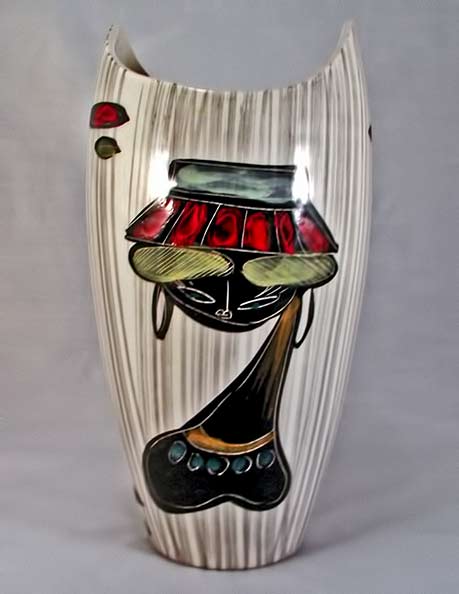 60's vase by Marcello Fantoni with female bust motif