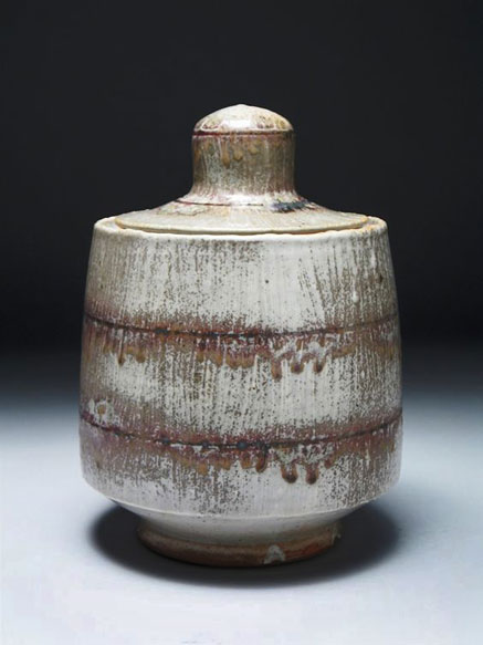 Matthew-Hylek lidded footed ceramic vessel